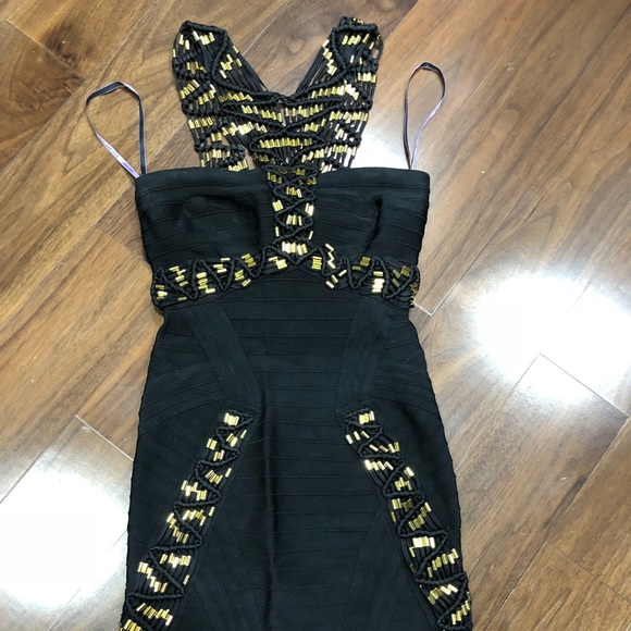 Herve LEGER Embellished Bandage Dress Authentic - Picture 4 of 9